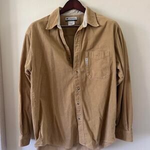 Tan and cream corduroy button up